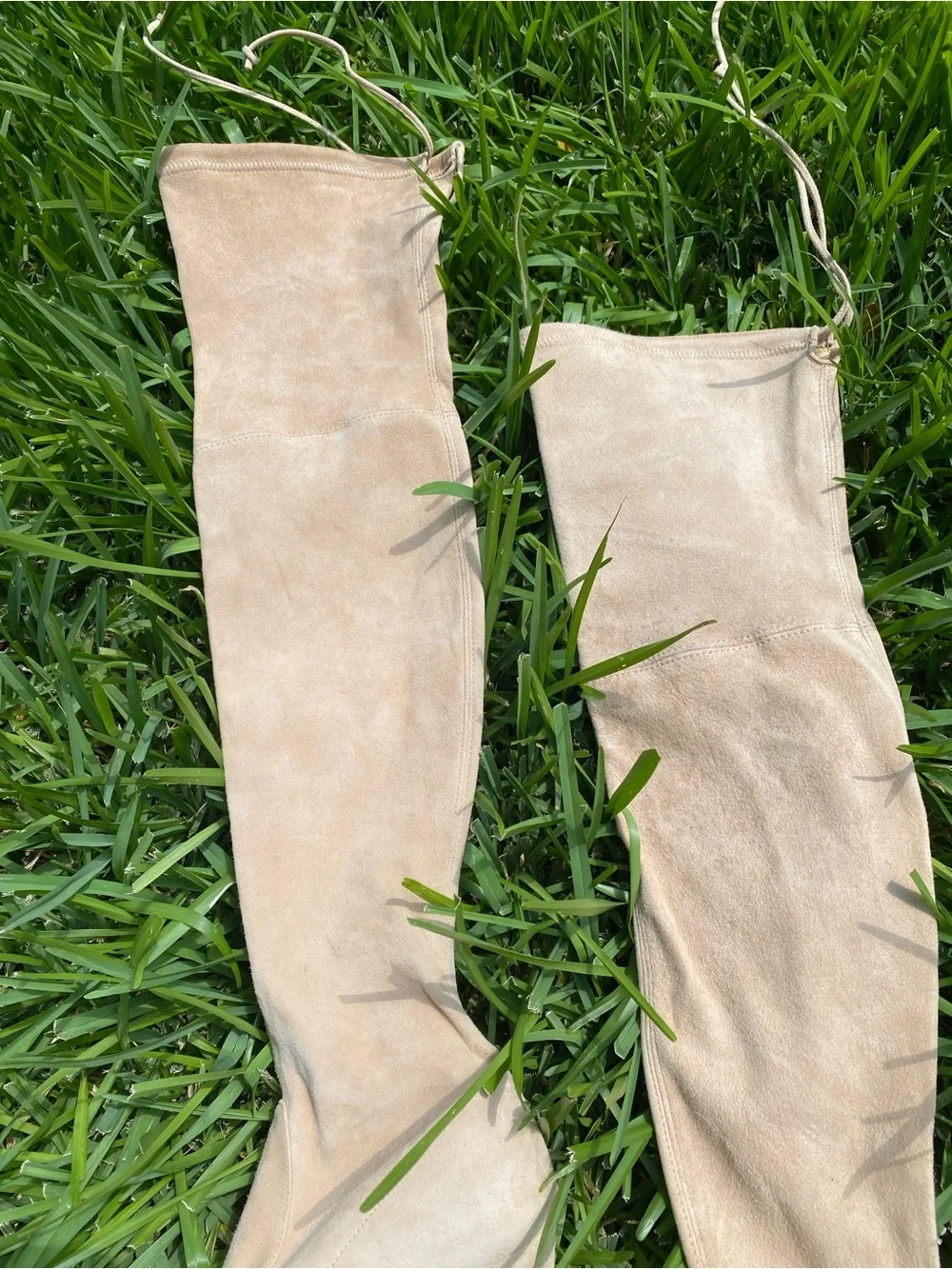 Stuart Weitzman Suede Bootie in Light Tan
